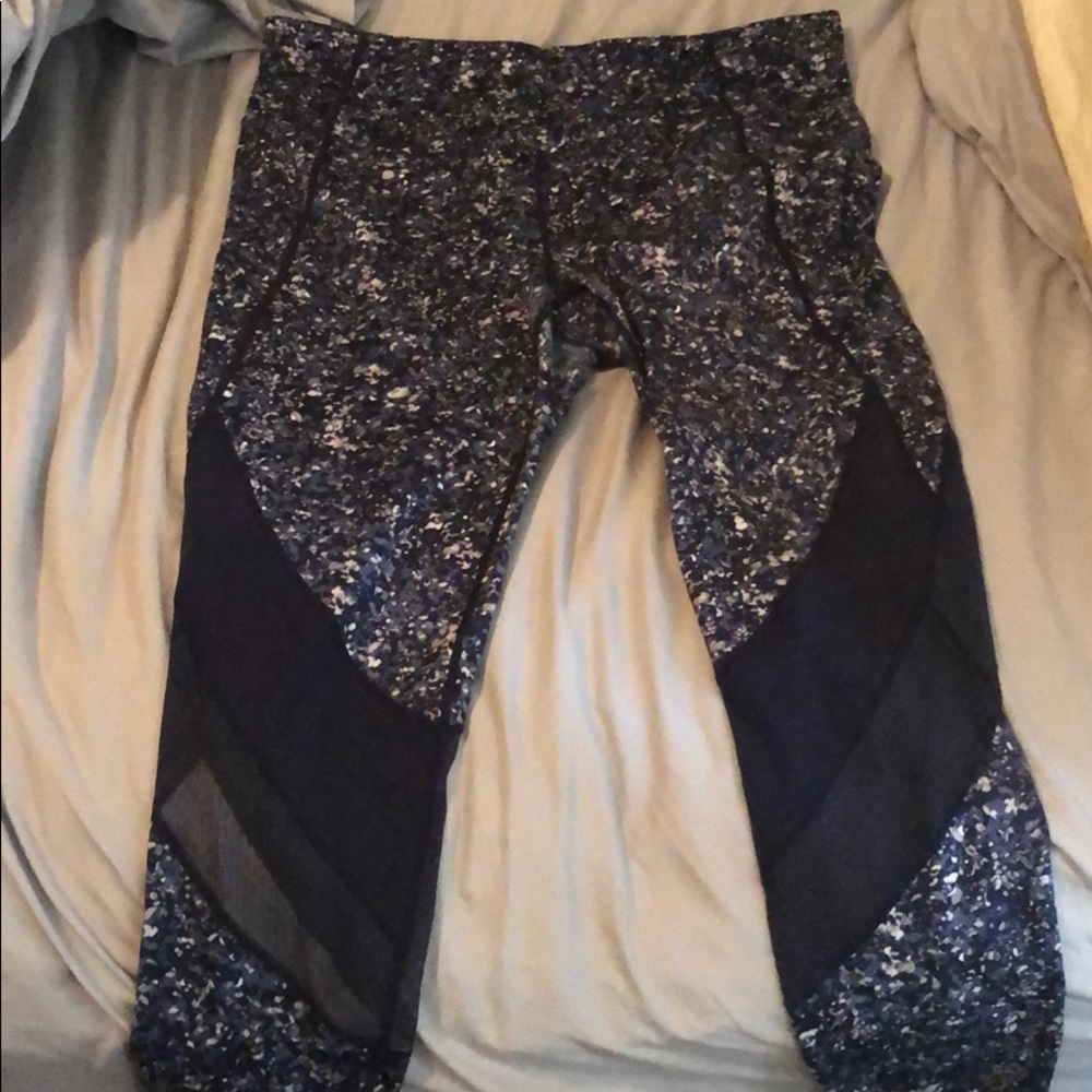 Athleta full length leggings with mesh